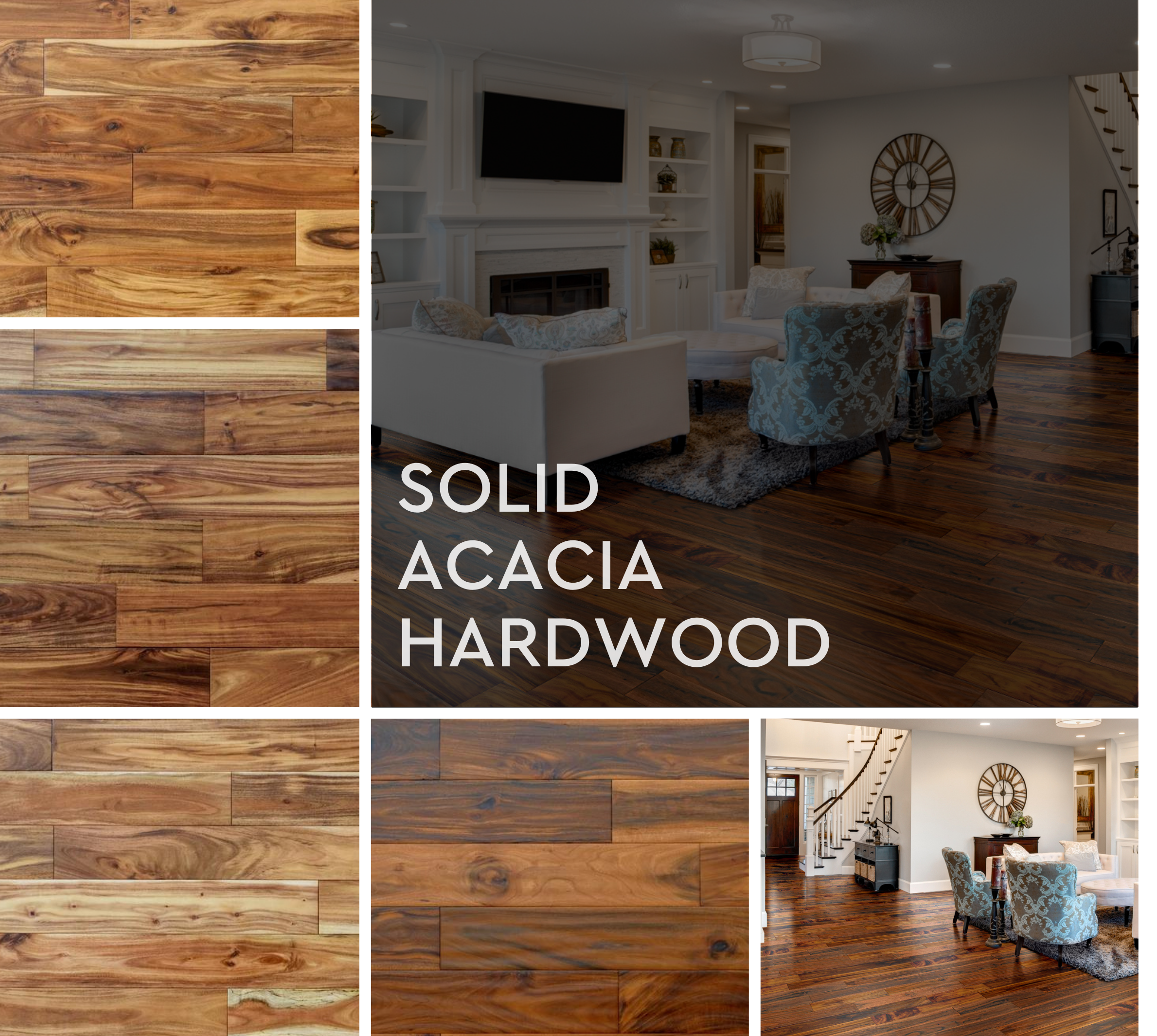 tobacco road acacia solid hardwood flooring MSW02 Asian Walnut Natural 3/4 Hand Scraped Floor - Call for BEST price durable flooring throughout your home. Sample Pack - Solid Acacia
