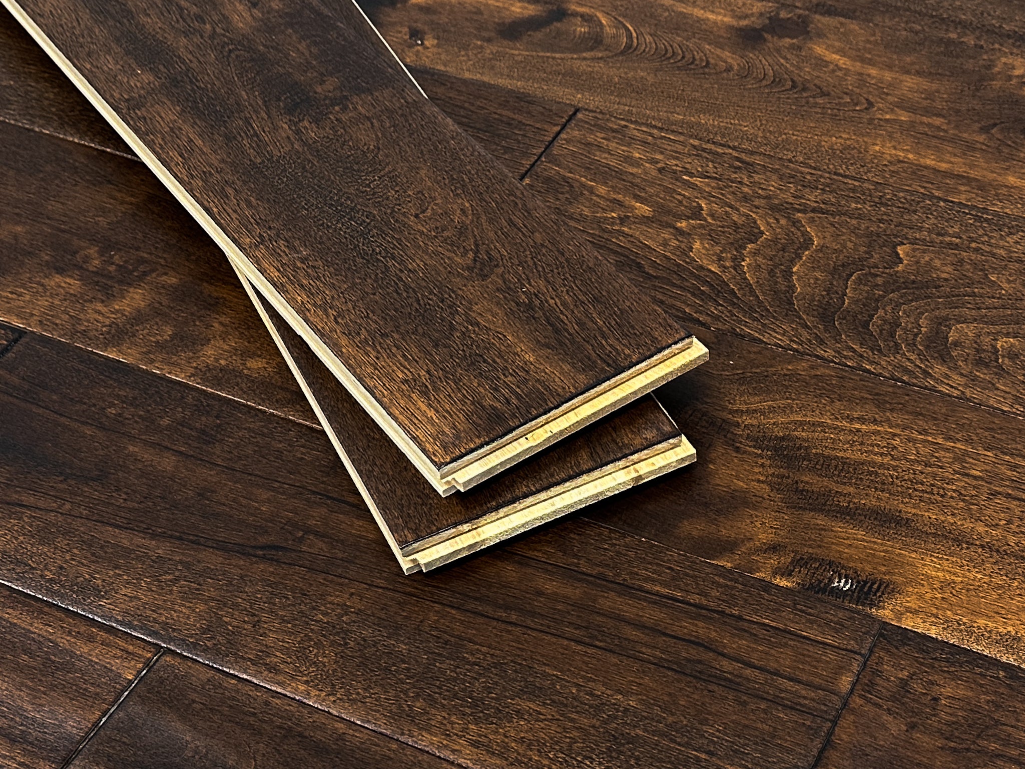 Maple Walnut Handscraped 11/16" T x 4 3/4" W x RL